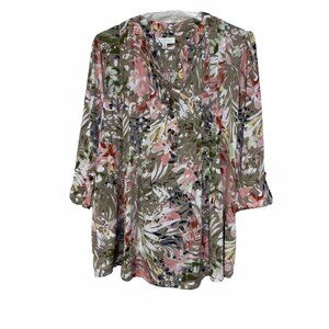 Nouveau Blouse Bell Sleeve Vert Pour Femmes Plus Size - New Directions 1X